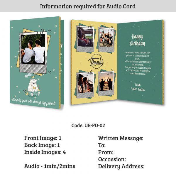 Personalised Audio Freindship Day Card – FD-02