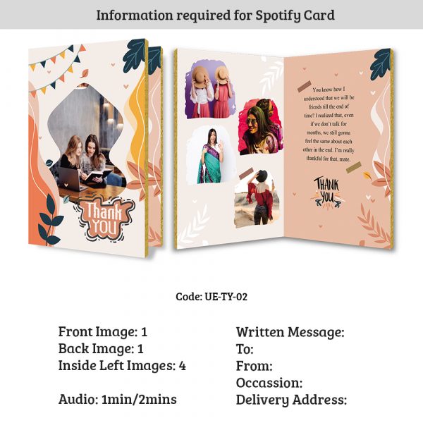 Personalised Audio Thankyou Card – TY-02