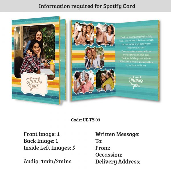 Personalised Audio Thankyou Card – TY-03