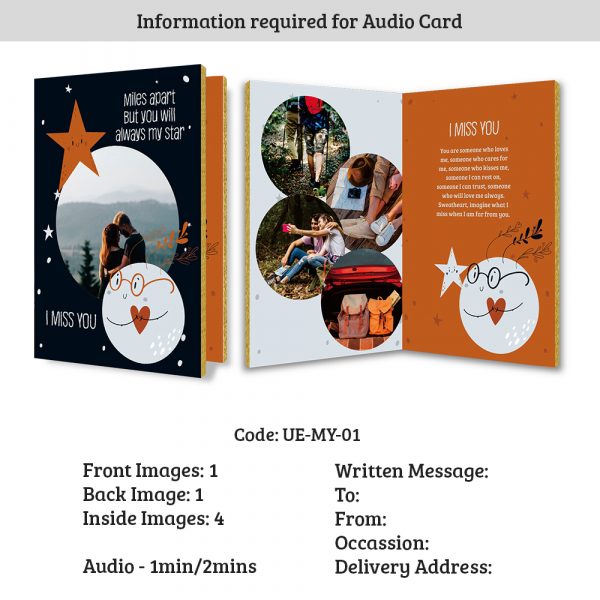 Personalised Audio Miss You Card