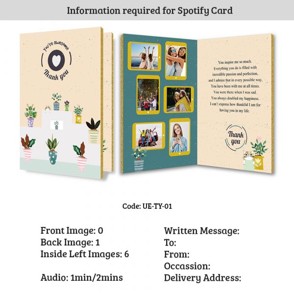 Personalised Audio Thankyou Card