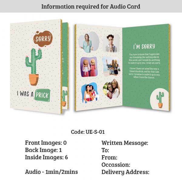 Personalised Audio Sorry Card